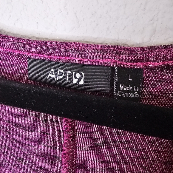 Apt 9 Purple Black Shiny Space Dye Cowl Neck Blouse Size L Large - Picture 6 of 12